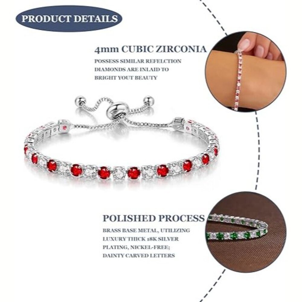 July Birthstone-Ruby Interval Silver Sparkly Cz A… - image 3